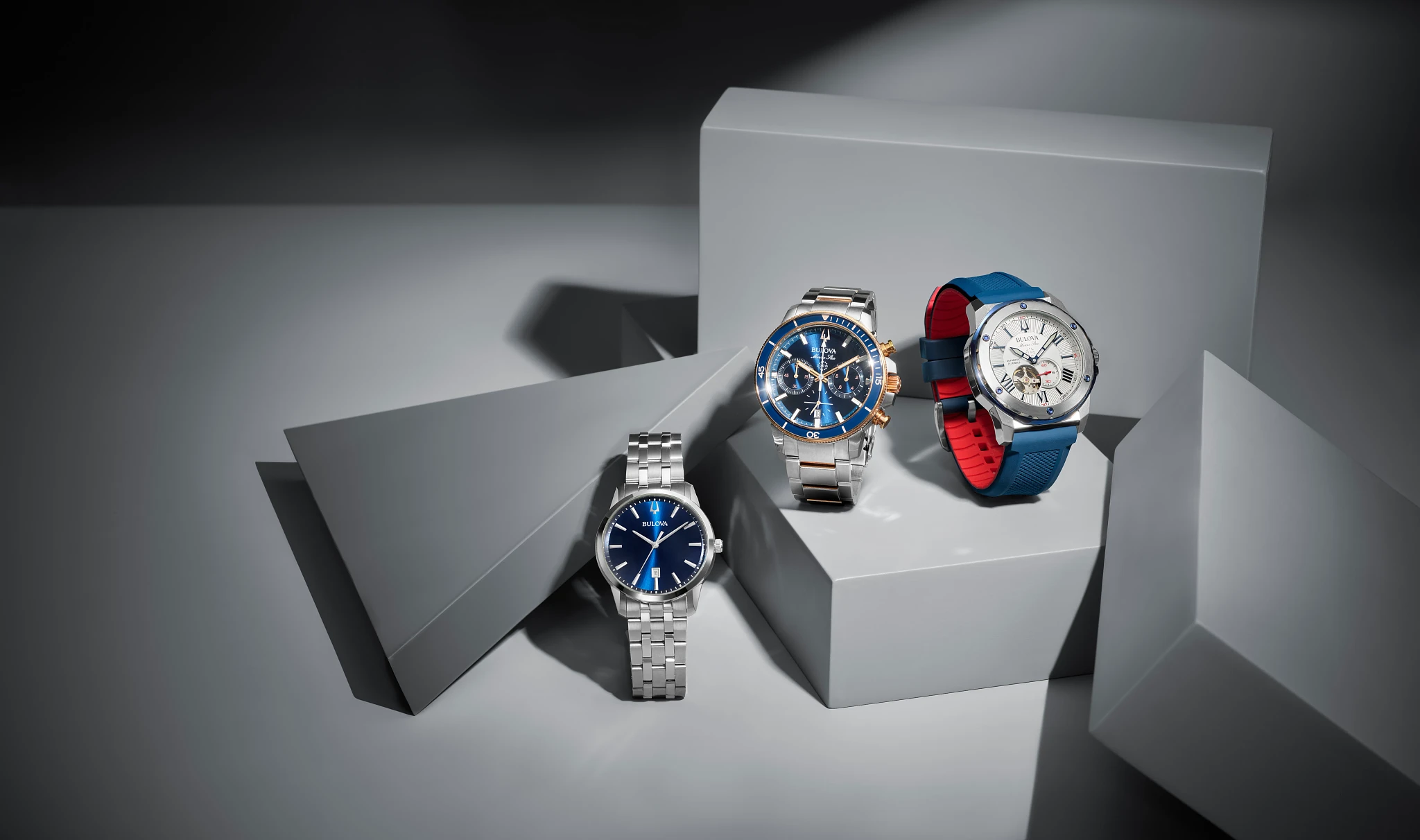 Bulova Marine Star White Dial Blue Strap Watch | Bulova